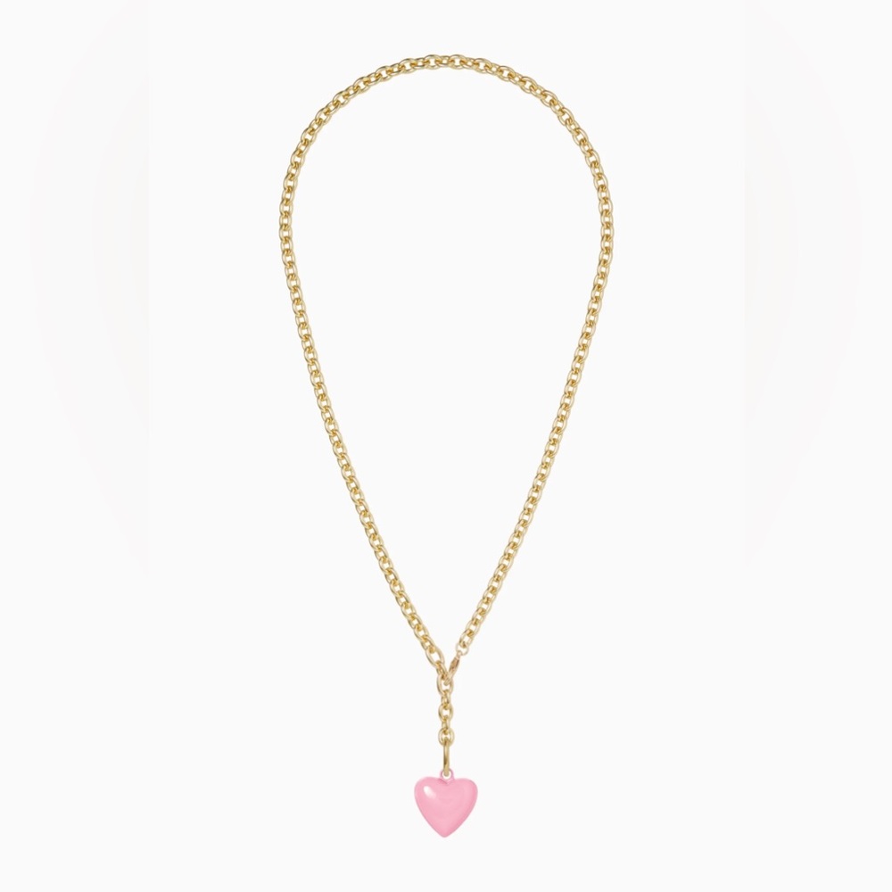 NWOT Roxanne Assoulin The Mini Puffy Heart Necklace And Two Charms